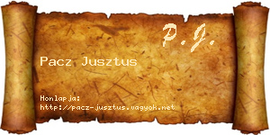 Pacz Jusztus névjegykártya